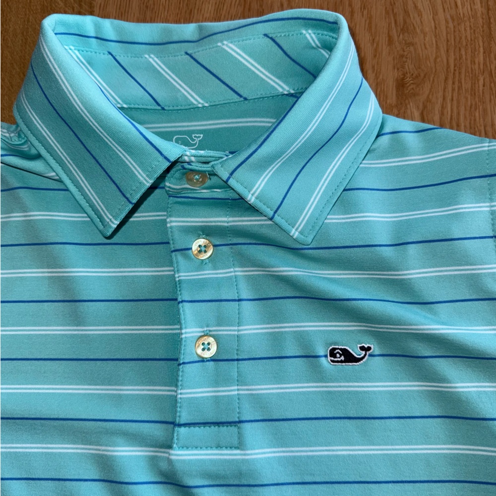 SOLD — Vineyard Vines Boys Blue Striped Polo